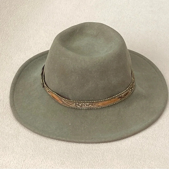 Dorfman Pacific Wool Rancher Fedora Hat-Olive-Men’s S/Small-Outdoorsy-Vtg-Safari - Picture 3 of 8